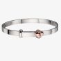 Little Star Fleur Silver & Rose Gold Plated Heart Baby Bangle LSB0212