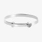Little Star Vega Silver Diamond Pavé Heart Baby Bangle LSB0629