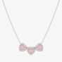 Nomination All My Love Sterling Silver Three Pink Heart Necklace 240303/002