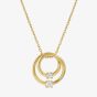 Nomination Cosmic Love Gold Plated Cubic Zirconia Large Double Circle Pendant Necklace 241708/054