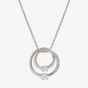 Nomination Cosmic Love White Rhodium Cubic Zirconia Large Double Circle Pendant Necklace 241708/053