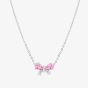 Nomination Shine Me Up Silver Pink & White Cubic Zirconia Bow Necklace 241902/009