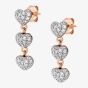 Nomination Easychic Rose Gold Plated Cubic Zirconia Heart Dropper Earrings 147914/022