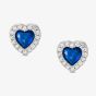 Nomination All My Love Sterling Silver Blue Heart Stud Earrings 240304/012