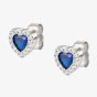 Nomination All My Love Sterling Silver Blue Heart Stud Earrings 240304/012