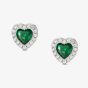 Nomination All My Love Sterling Silver Green Heart Stud Earrings 240304/014