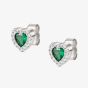 Nomination All My Love Sterling Silver Green Heart Stud Earrings 240304/014