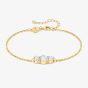 Nomination Colour Wave Yellow Gold White Three Stone Bracelet 149816/012