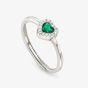 Nomination All My Love Sterling Silver Green Heart Halo Adjustable Ring 240300/014