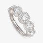 Nomination Seidivina Silver Cubic Zirconia Five Cluster Adjustable Ring 241401/010