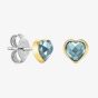 Nomination Gold Plated Sky Blue Cubic Zirconia Heart Shaped Stud Earrings 027843/006