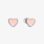 Nomination Emosfere Silver Tone Pink Enamel Heart Stud Earrings 134208/006