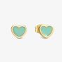 Nomination Emosfere Gold Tone Mint Enamel Heart Stud Earrings 134218/002