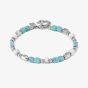 Nomination InstinctStyle Stainless Steel, Turquoise & White Stone Infinity Bracelet 027936/099