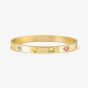 Nomination Pretty Bangles Stainless Steel & Yellow PVD Multi-Colour Cubic Zirconia Small Bangle 029531/024