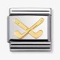 Nomination CLASSIC Gold Sports Collection Hockey Clubs Charm 030106/07