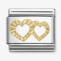 Nomination Classic Symbols Diamond Cut Double Heart Charm 030149/64