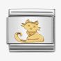 Nomination CLASSIC Gold Animals Of Earth Seated Cat Charm 030112/32
