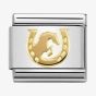 Nomination CLASSIC Gold Symbols Horse Jumping Horseshoe Charm 030149/30