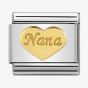 Nomination CLASSIC Gold Symbols Nana Heart Charm 030162/43