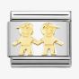 Nomination CLASSIC Composable Yellow Gold Double Brothers Charm 030162/68