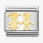 Nomination CLASSIC Composable Yellow Gold Brother & Sister Charm 030162/69