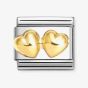Nomination CLASSIC Composable Gold Raised Double Hearts Charm 030116/23