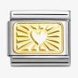 Nomination CLASSIC Composable Gold Heart Etched Plate Charm 030121/58