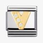 Nomination CLASSIC Gold Letters Cubic Zirconia V Charm 030301/22