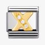 Nomination CLASSIC Gold Letters Cubic Zirconia X Charm 030301/24