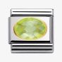 Nomination CLASSIC Gold Oval Faceted Cubic Zirconia Green Charm 030601/004