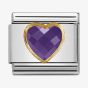 Nomination CLASSIC Gold Purple Heart Charm 030610/001