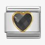 Nomination CLASSIC Gold Black Heart Charm 030610/011