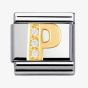 Nomination CLASSIC Gold Cubic Zirconia Letter P Charm 030301/16