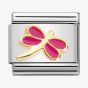 Nomination CLASSIC Composable Gold Fuchsia Enamel Dragonfly Charm 030285/57
