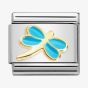Nomination CLASSIC Composable Gold Turquoise Enamel Dragonfly Charm 030285/58