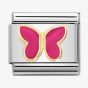 Nomination CLASSIC Composable Gold Fuchsia Enamel Butterfly Charm 030285/62