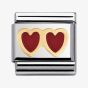 Nomination CLASSIC Gold Love Red Double Hearts Charm 030207/02