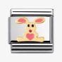 Nomination CLASSIC Gold Animals of the Earth Pink Rabbit Charm 030212/01
