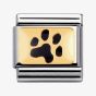 Nomination CLASSIC Gold Animals of the Earth Paw Print Charm 030284/47