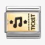 Nomination CLASSIC Gold Music Ticket Charm 030284/61
