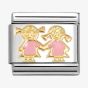 Nomination CLASSIC Gold & Pink Two Girl Sister Charm 030272/91