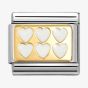 Nomination CLASSIC Gold & White 6 Heart Charm 030284/69