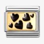 Nomination CLASSIC Gold & Black Hearts Charm 030284/68