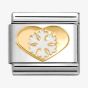 Nomination CLASSIC Gold Christmas Heart With Cut Out Snowflake Charm 030225/26
