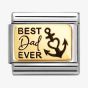 Nomination CLASSIC Stainless Steel & 18ct Yellow Gold Best Dad Ever Charm 030166/65