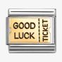Nomination CLASSIC Stainless Steel 18ct Yellow Gold Good Luck Fortune Card Charm 030284/72