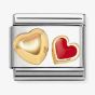 Nomination Classic Double Red & Gold Heart Charm 030283/32