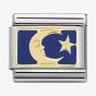 Nomination CLASSIC Gold Cosmo Blue Enamel Moon & Star Charm 030284/45