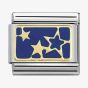 Nomination CLASSIC Gold Cosmo Blue Enamel Stars Charm 030284/44
